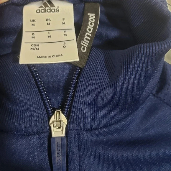Mens  Adidas Tracksuit Jacket Full Zip Blue/White Size US M. - Picture 4 of 5